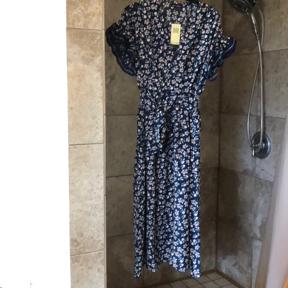Max Edition Navy Blue Floral Dress.  NEW!